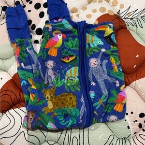 Little Sleepies Blue Jungle Print Kids Pajama Set